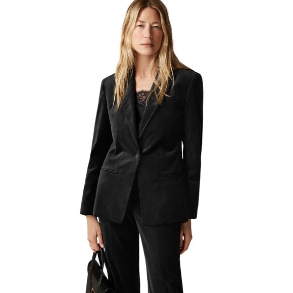 J. Crew Alexandra blazer in velvet black size 18 XL XXL braided trim CF274 - Picture 6 of 14